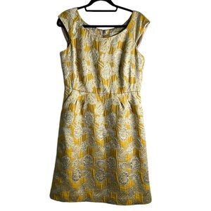 Kate spade look for sliver lining gold mustard yellow beige dress  10 cocktail